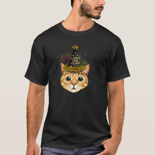 Kat gelukkig nieuwjaar 2022 Nieuwe jaren oud T-shirt