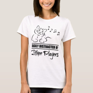 Kat gemakkelijk afgeleid door muziek van citer spe t-shirt