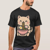 Kat Genieten van Ramen Bowl T-shirt (Voorkant)