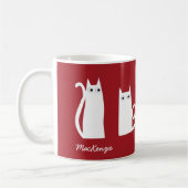 Kat Gepersonaliseerd rood wit Koffiemok (Links)