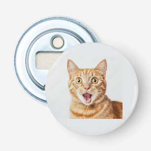 Kat geschokt fles geschud button flesopener