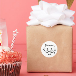 Kat geschokt ronde sticker