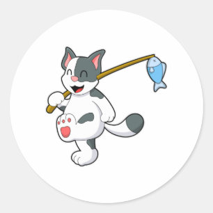 Kat Gevist met Geviste staaf Ronde Sticker