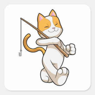 Kat Gevist met Geviste staaf Vierkante Sticker