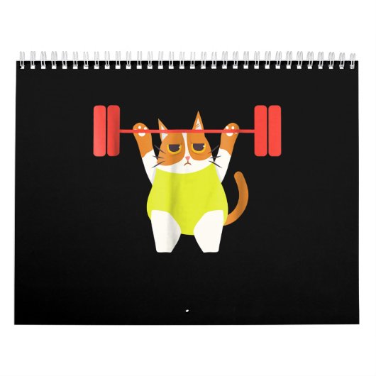 Kat-gewicht optillen Funny Cat Lover Workout Kalender (Hoes)