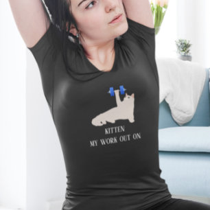 Kat Gewichten Kitten mijn werk op T-shirt