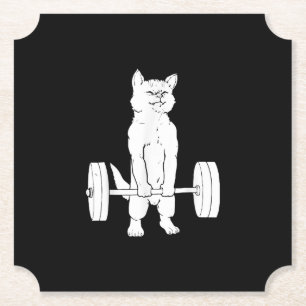 Kat-gewichtstoename en -gym kartonnen onderzetters