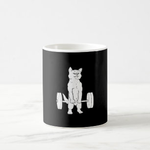 Kat-gewichtstoename en -gym koffiemok
