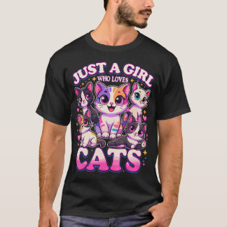 Kat Gewoon Een Meisje Dat Van Katten Houdt T-shirt