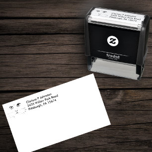 Kat Gezicht Etsen in Zwart Grote ogen Lange Whiske Zelfinktende Stempel