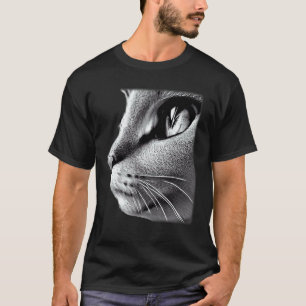 Kat gezicht grafisch dier huisdier chagrijnig po t-shirt