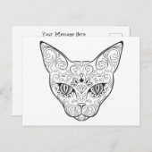 Kat gezicht Suikerhuid | Dag van de dode kat Briefkaart (Voorkant / Achterkant)
