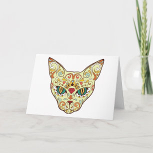 Kat gezicht Suikerhuid Dag van de dode kat Kaart