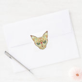 Kat gezicht Suikerhuid | Dag van de dode kat Vierkante Sticker (Envelop)