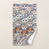 Kat gezichten zeshoek patroon bad handdoek (Handdoek)
