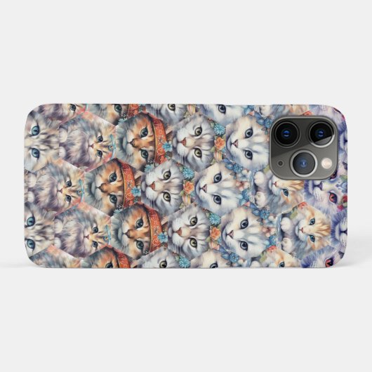 Kat gezichten zeshoek patroon Case-Mate iPhone case (Achterkant (horizontaal))
