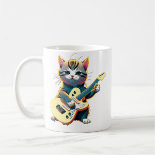Kat Gitaar Muziek Spelen Litten Instrument Grappig Koffiemok