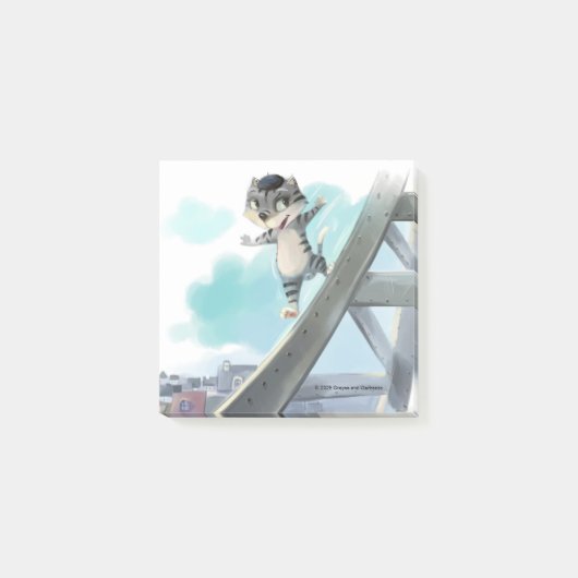 Kat Glijdt langs Eiffeltoren – Parijs Notities 3" Post-it® Notes (Voorkant)