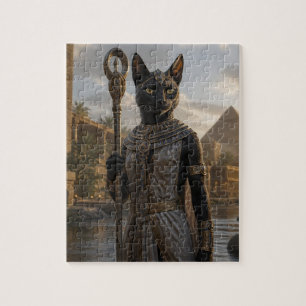 Kat-godin Bastet-ansichtkaart Legpuzzel
