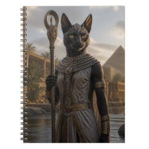 Kat-godin Bastet-ansichtkaart Notitieboek