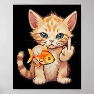 Kat Goudvis Vinger F U Het Is Mijn Vis Grappige Vi Poster