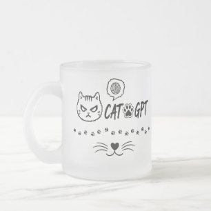 KAT GPT AI Grappige Pixel Kat / Grappige Kat Tech  Matglas Koffiemok