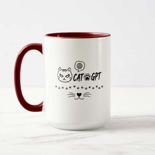 KAT GPT AI Grappige Pixel Kat / Grappige Kat Tech  Mok (Links)