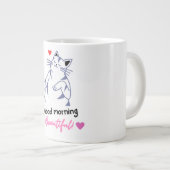 Kat grappige ochtend extra grote beker (Voorkant rechts)