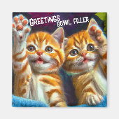 Kat | Greetings Bowl Filler Funny Kitten Fridge Magneet (Voorkant)