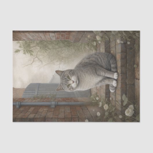 Kat Grey Cat Tissuepapier (Voorkant)