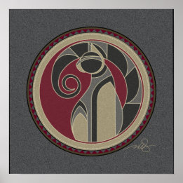 Kat grijze achtergrond poster