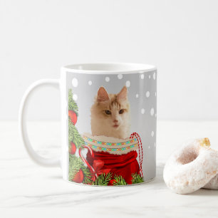 Kat Grijze Kerstmis Koffiemok
