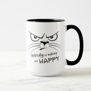 Kat Grumpy NIEMAND MAAKT ME GELUKKIG Mok