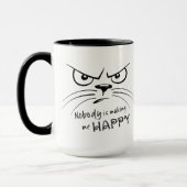 Kat Grumpy NIEMAND MAAKT ME GELUKKIG Mok (Links)