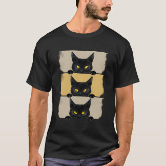 Kat Halloween Grumpy Black Kitten Kat Mam T-shirt