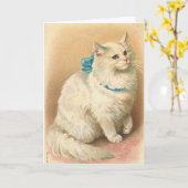 Kat, Happy Birthday Kaart (Gele Bloem)