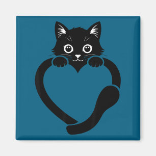 Kat hart grafisch lief knappe kat magneet