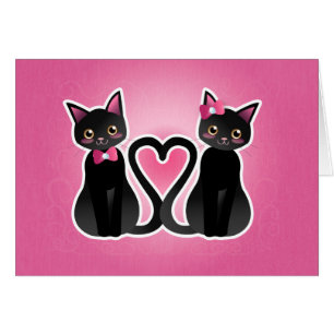 Kat hart - houtskool verver-kaart