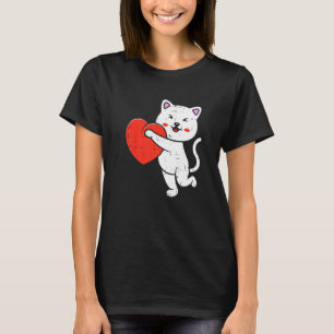Kat Hart Valentijnsdag Schattig Kitten Poesje Huis T-shirt