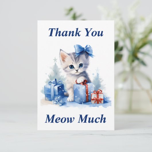 Kat Hartelijk dank Bedankkaart (Staand voorkant)