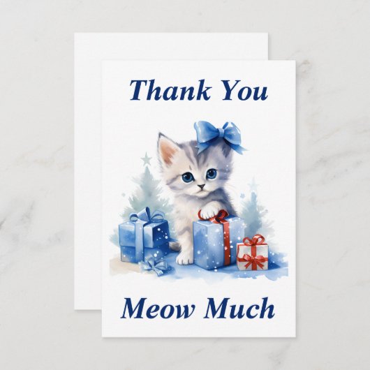 Kat Hartelijk dank Bedankkaart (Voorkant / Achterkant)