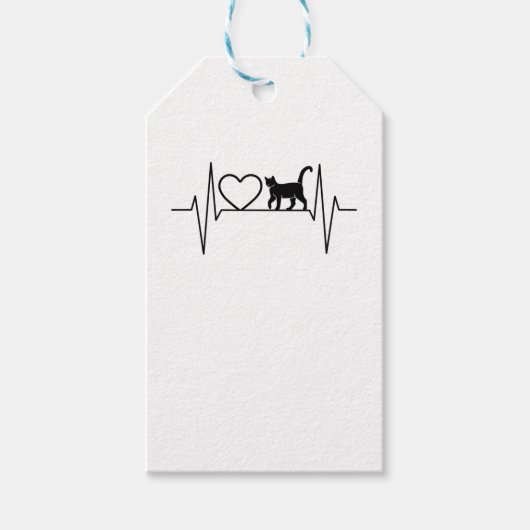 Kat hartslag cadeaulabel (Voorkant)