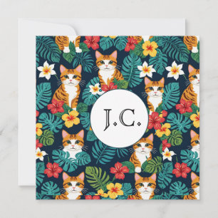 Kat Hawaïaans shirt stijl patroon tropische gember Kaart