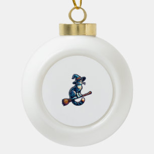 Kat Heks Halloween Hekserij Mystieke Kat Liefhebbe Keramische Bal Ornament