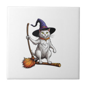 Kat Heks Halloween Hekserij Mystieke Kattenliefheb Tegeltje