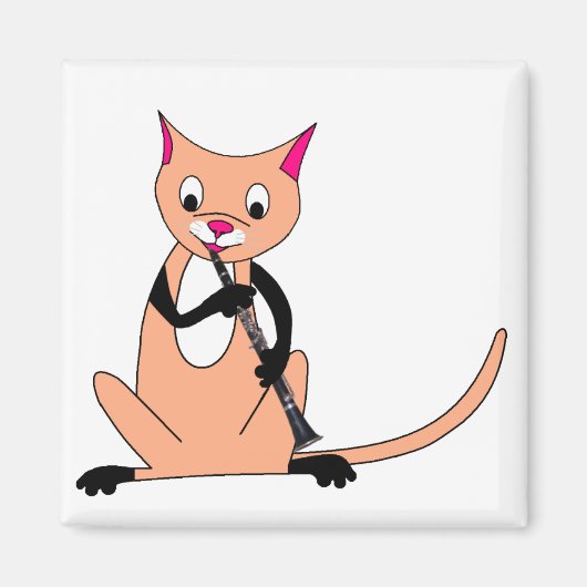 Kat Het afspelen van de Clarinet Magneet (Voorkant)