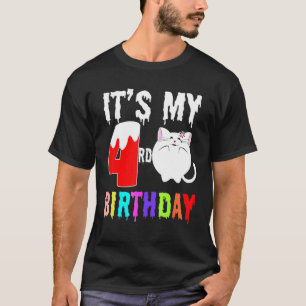 Kat het op mijn vierde verjaardag voor jongens mei t-shirt