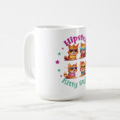 Kat Hipster Stijl Koffiemok (Voorkant links)