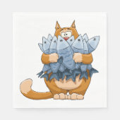 Kat Holding Vis Servet (Voorkant)