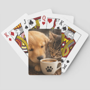 Kat Hond en Koffie Pokerkaarten